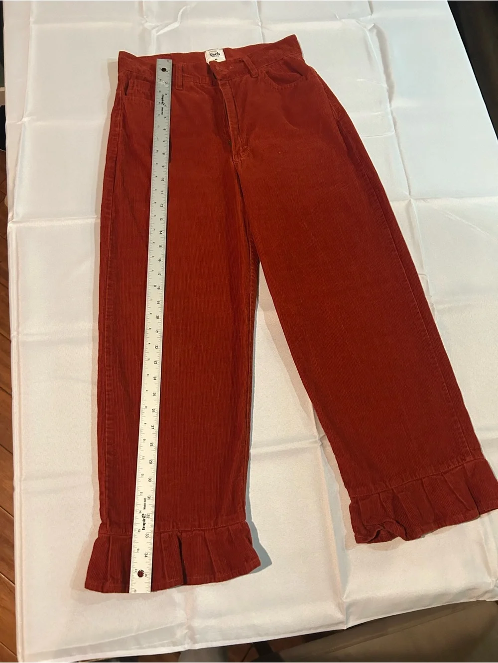 Tach Ruffled Palma corduroy pants in rust brown M